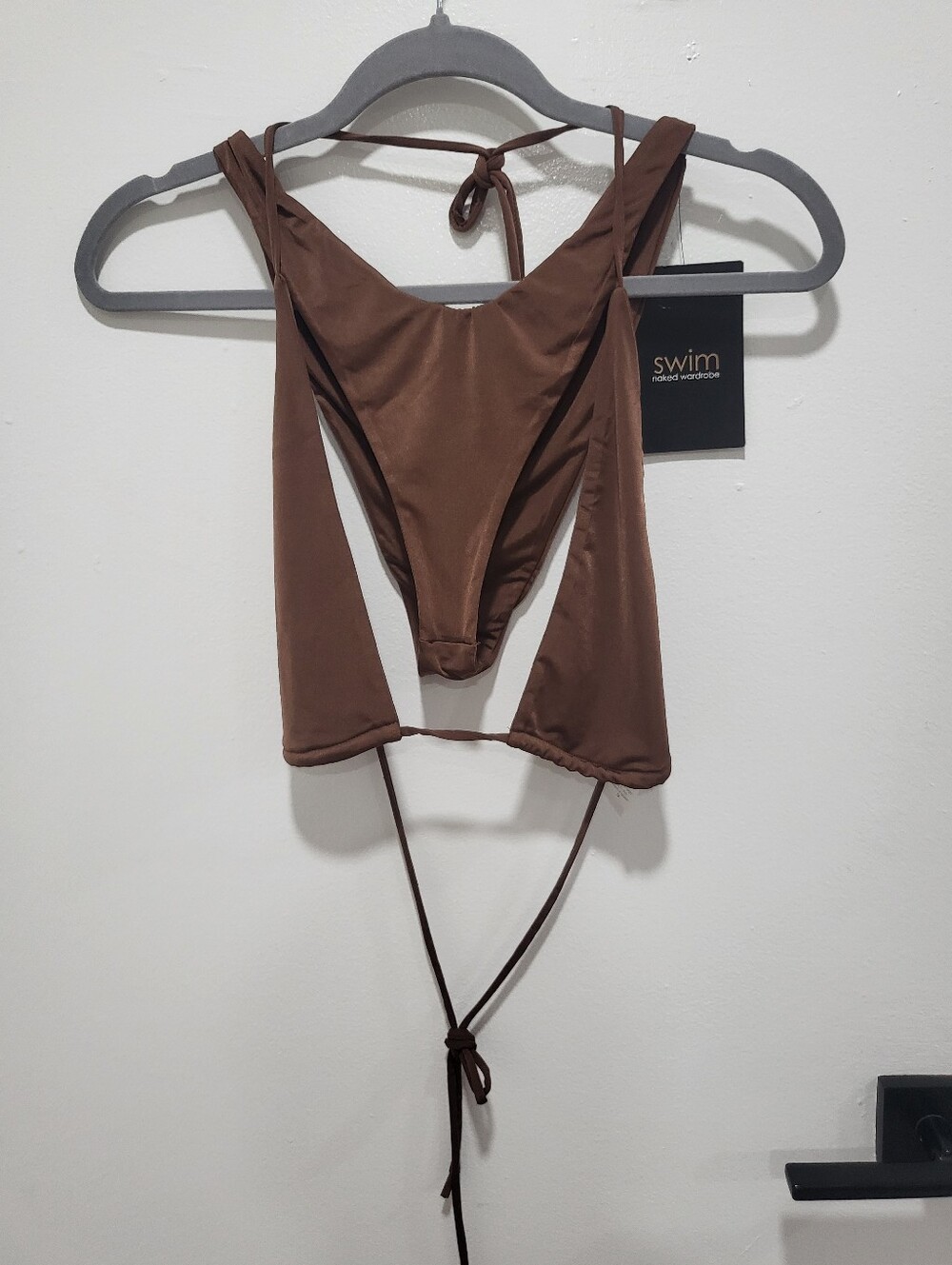 NWT *FLAWED* Naked Wardrobe Brown Bikini Set - Size XL